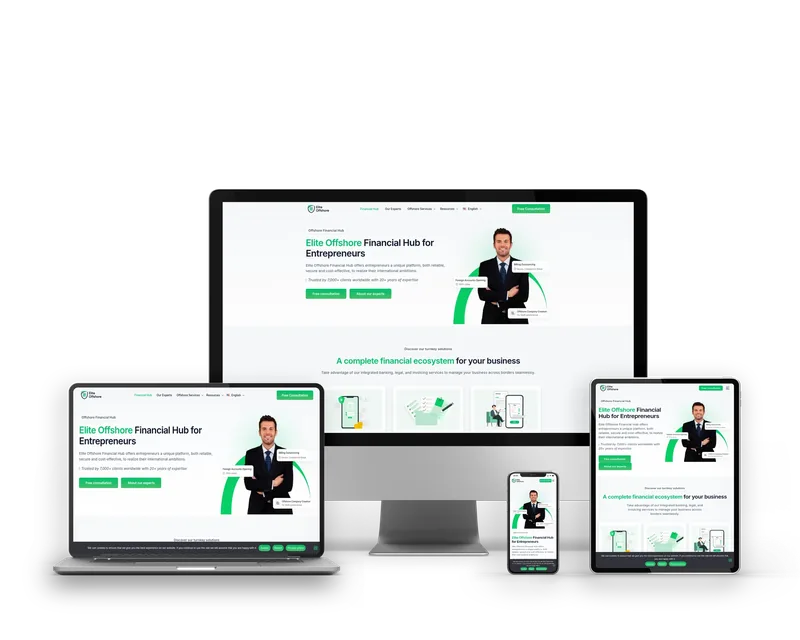 Elite Offshore website mockup multi-device